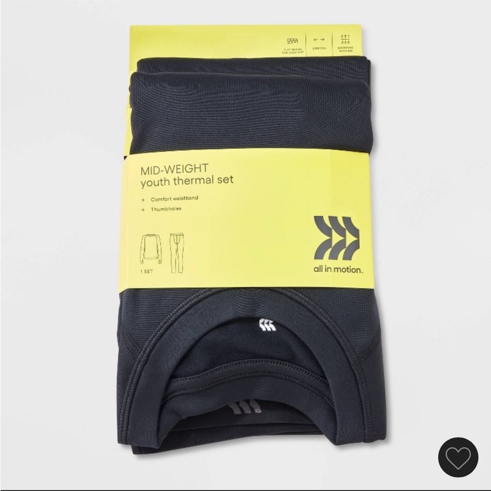 All in Motion Boys Black Thermal Set Size XL